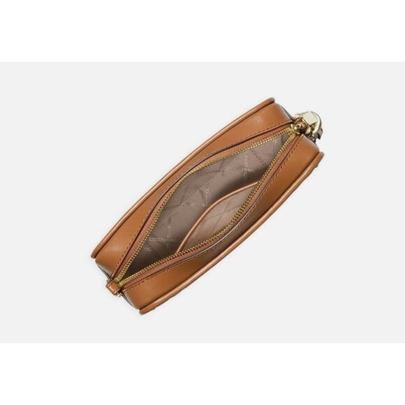 MICHAEL KORS Jet Set logo pleated coated canvas tassel crossbody bag - Acorn - Picture 13 of 14